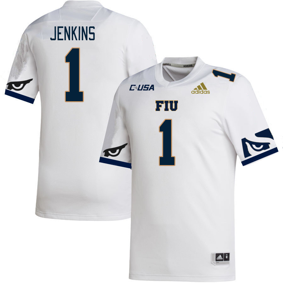 Men-Youth #1 Keyone Jenkins Florida International Panthers College Football Jerseys Stitched Sale-Wh